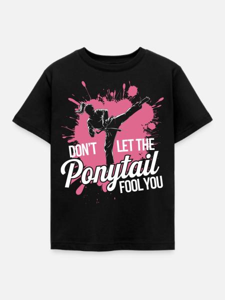 Karate mit Entschlossenheit - Kinder T-Shirt - Schwarz