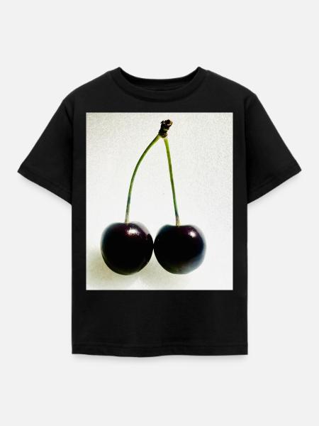 Kirsche - Kinder T-Shirt - Schwarz