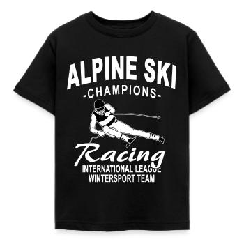 Ski alpin - ski alpin - slalom - skieurs - T-shirt Enfant - noir - Devant - AI Model Kid Female (0cm)