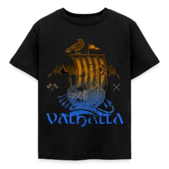 Valhalla Viking Vikings Bjoern Eisenseite - Kinder T-Shirt - Schwarz - Vorne - AI Model Kid Female (0cm)