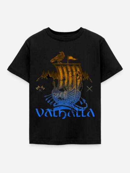 Valhalla Viking Vikings Bjoern Eisenseite - Kinder T-Shirt - Schwarz
