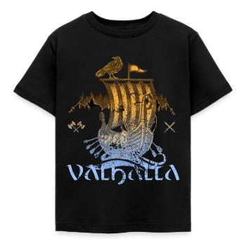 Valhalla Viking Vikings Bjoern Eisenseite - Kinder T-Shirt - Schwarz - Vorne - AI Model Kid Female (0cm)