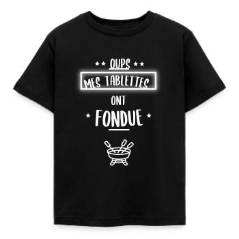 oups mes tablette fondue ont fromage - T-shirt Enfant - noir - Devant - AI Model Kid Female (0cm)