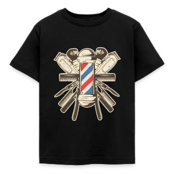 Barber Accessories - Bartscherer Rasur Bart Frisur - Kinder T-Shirt - Schwarz - Vorne - AI Model Kid Female (0cm)