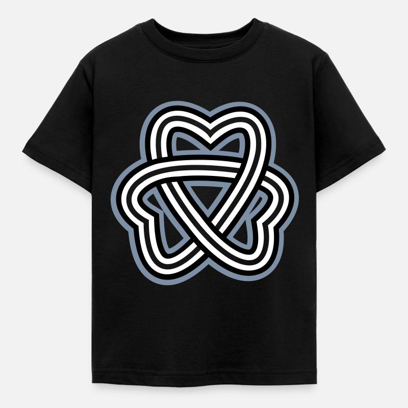 Triple Celtic Knot Clover - Kids' T-Shirt - black