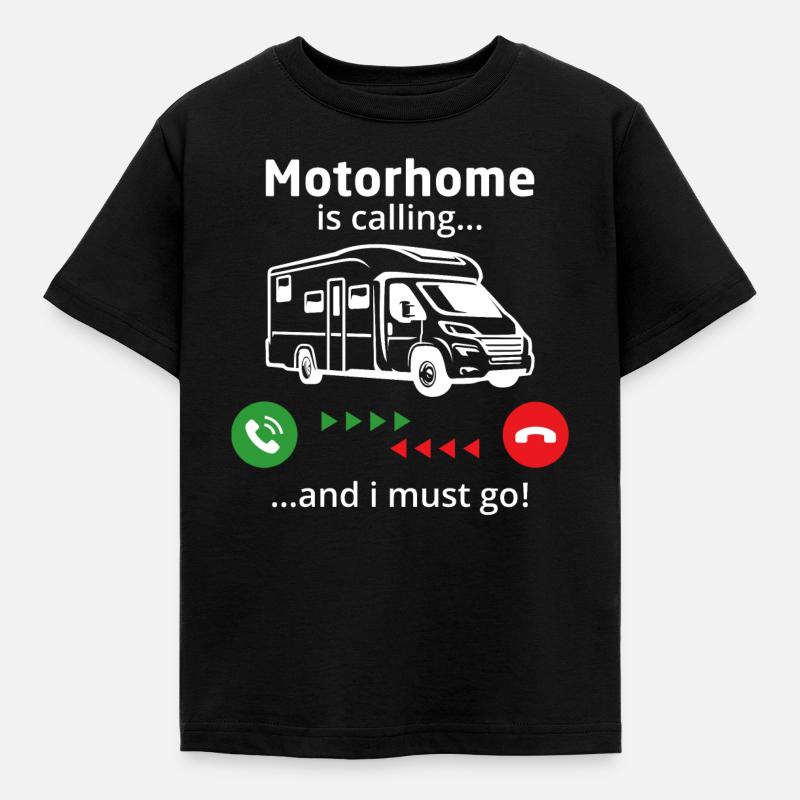 Motorhome is calling and i must go - Kids' T-Shirt - black