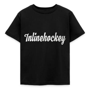 Inlinehockey Schriftzug Geschenk Wappen - Kinder T-Shirt - Schwarz - Vorne - AI Model Kid Female (0cm)