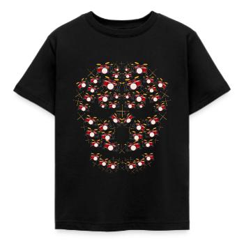 Skull Drums | Music instrument drummer - Kids' T-Shirt - black - Front - AI Model Kid Female (0cm)
