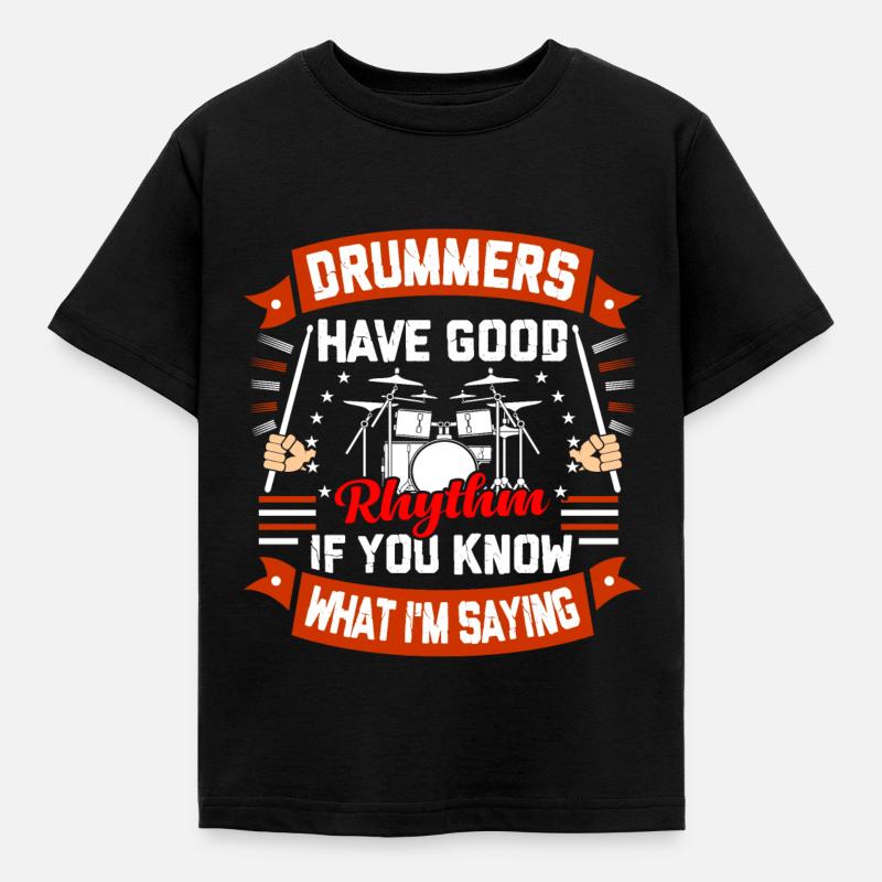Drummer drummer drummer gift - Kids' T-Shirt - black