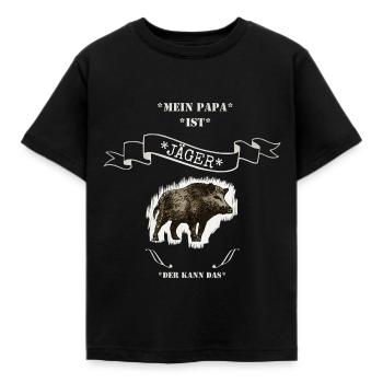 Mein Papa ist Jäger - Kinder T-Shirt - Schwarz - Vorne - AI Model Kid Female (0cm)