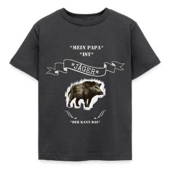 Mein Papa ist Jäger - Kinder T-Shirt - Dunkelgrau - Vorne - AI Model Kid Female (0cm)