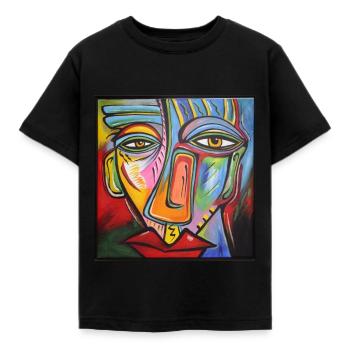 tête colorée street art - T-shirt Enfant - noir - Devant - AI Model Kid Female (0cm)