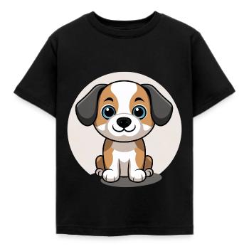 Paw Adventure – Loving Dog for Kids - Kids' T-Shirt - black - Front - AI Model Kid Female (0cm)