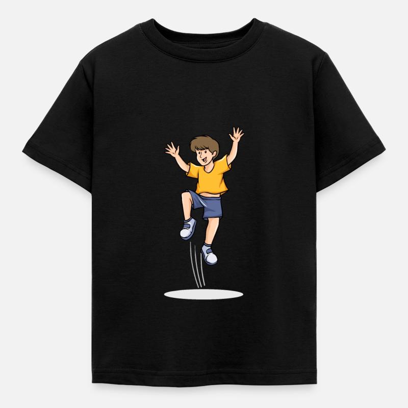 Jumping Trampoline - Kids' T-Shirt - black