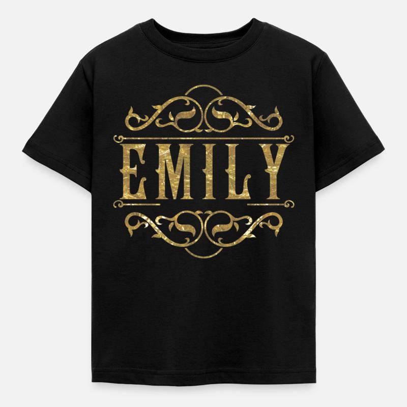 Emily gold - Kinder T-Shirt - Schwarz