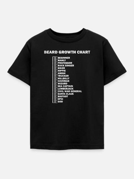 Bärtiges Männer-lustiges Bart-Maß-Geschenk - Kinder T-Shirt - Schwarz
