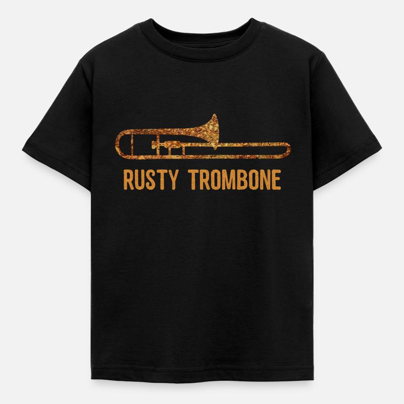 Rostige Posaune - Kinder T-Shirt - Schwarz