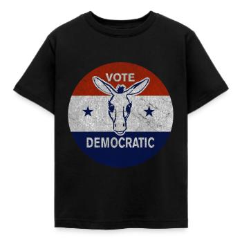WĂ¤hlt die Demokraten Vintage Democrat - Kinder T-Shirt - Schwarz - Vorne - AI Model Kid Female (0cm)