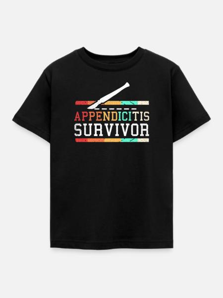 Appendicitis-Infektion-Überlebendgeschenk - Kinder T-Shirt - Schwarz