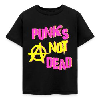 Punks Not Dead - Kids' T-Shirt - black - Front - AI Model Kid Female (0cm)