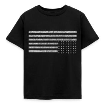 Upside Down Flag US Retro - Kids' T-Shirt - black - Front - AI Model Kid Female (0cm)