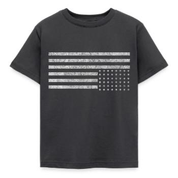 Upside Down Flag US Vintage - Kinder T-Shirt - Dunkelgrau - Vorne - AI Model Kid Female (0cm)