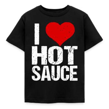 J'aime la sauce piquante - T-shirt Enfant - noir - Devant - AI Model Kid Female (0cm)