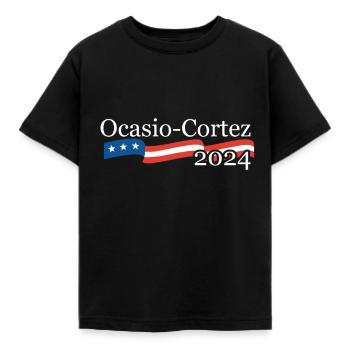 Alexandria Ocasio Cortez 2024 - Kids' T-Shirt - black - Front - AI Model Kid Female (0cm)