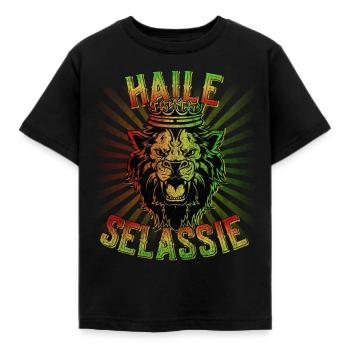 Haile Selassie Jah Rastafari - T-shirt Enfant - noir - Devant - AI Model Kid Female (0cm)
