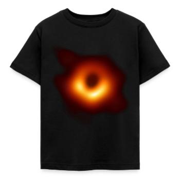 Erstes Schwarzes Loch - Kinder T-Shirt - Schwarz - Vorne - AI Model Kid Female (0cm)