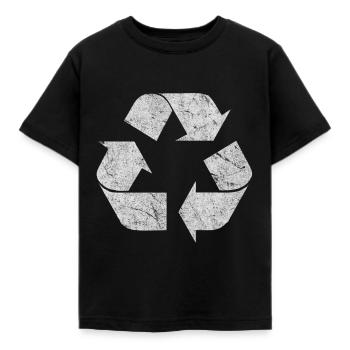 Vintage Recycle Logo - Kinder T-Shirt - Schwarz - Vorne - AI Model Kid Female (0cm)