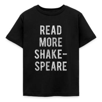 Read More Shakespeare Retro - Kids' T-Shirt - black - Front - AI Model Kid Female (0cm)
