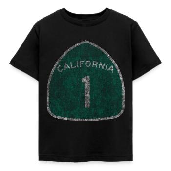 California 1 Pacific Coast Highway - Kids' T-Shirt - black - Front - AI Model Kid Female (0cm)