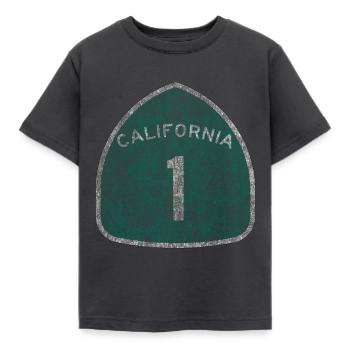 California 1 Pacific Coast Highway - Kids' T-Shirt - dark grey - Front - AI Model Kid Female (0cm)