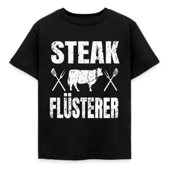 Grillen Metzger Schlachter Koch Fleischer Steak - Kinder T-Shirt - Schwarz - Vorne - AI Model Kid Female (0cm)