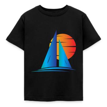 Nautical Sailboat Sailing - Kids' T-Shirt - black - Front - AI Model Kid Female (0cm)