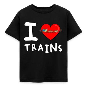 I Love Trains - Kids' T-Shirt - black - Front - AI Model Kid Female (0cm)