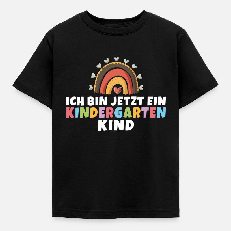 Kindergarten Kita Kind Beginn Spruch Idee Geschenk - Kinder T-Shirt - Schwarz