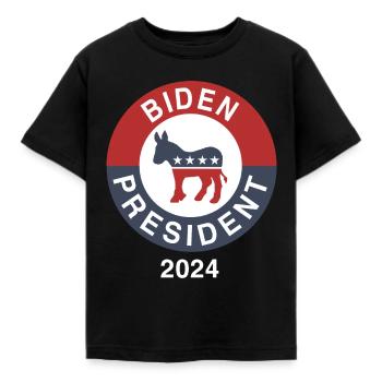 Biden For President 2024 - Kids' T-Shirt - black - Front - AI Model Kid Female (0cm)