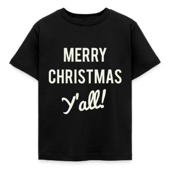 Merry Christmas Y'all - Kids' T-Shirt - black - Front - AI Model Kid Female (0cm)
