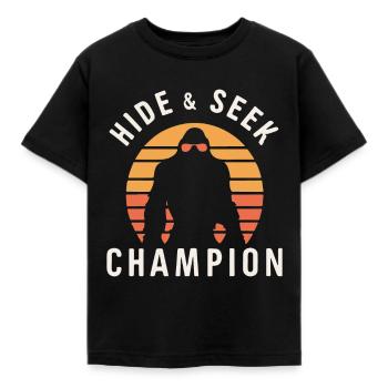 Bigfoot Hide and Seek Champion - Kids' T-Shirt - black - Front - AI Model Kid Female (0cm)