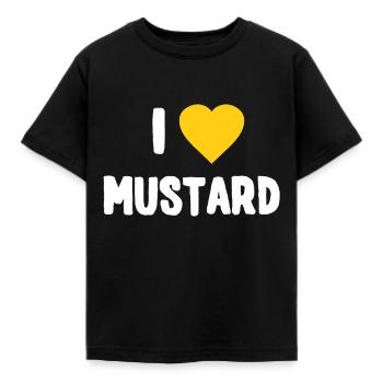 J’aime la moutarde - T-shirt Enfant - noir - Devant - AI Model Kid Female (0cm)