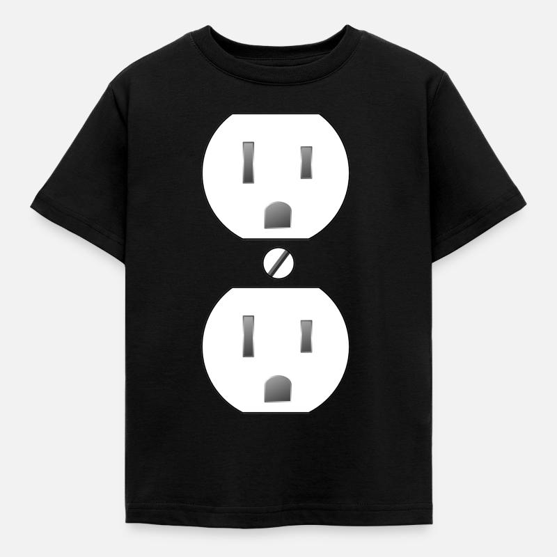 Steckdose Halloween Kostüm - Kinder T-Shirt - Schwarz