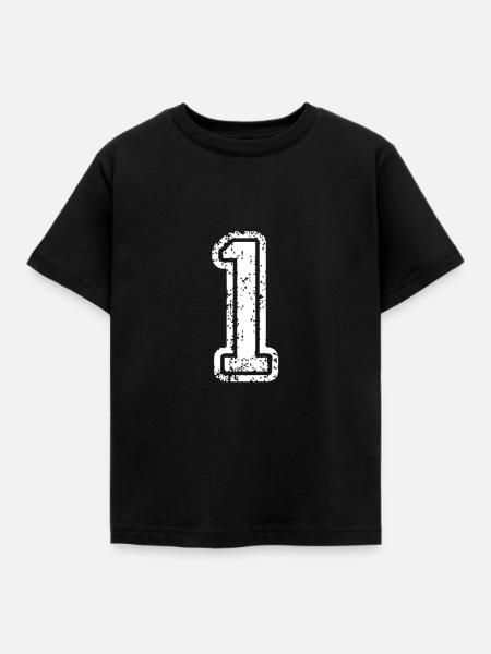 Trikot mit der Nummer 1 - Kinder T-Shirt - Schwarz
