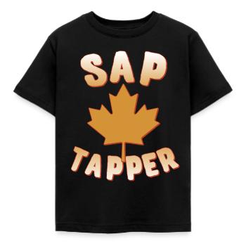 Saison du sirop d’érable Sap Tapper - T-shirt Enfant - noir - Devant - AI Model Kid Female (0cm)