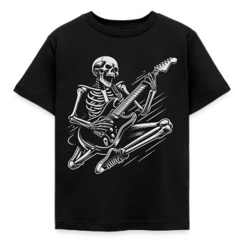 Skelett Gitarre Rock'n'Roll - Kinder T-Shirt - Schwarz - Vorne - AI Model Kid Female (0cm)