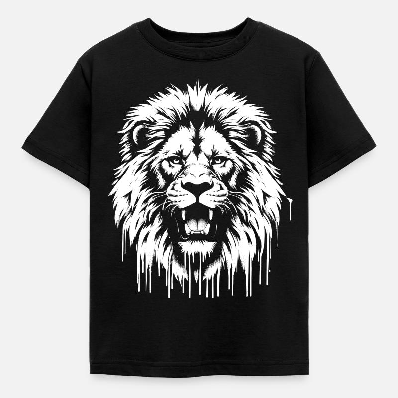 Lion en graffiti - T-shirt Enfant - noir