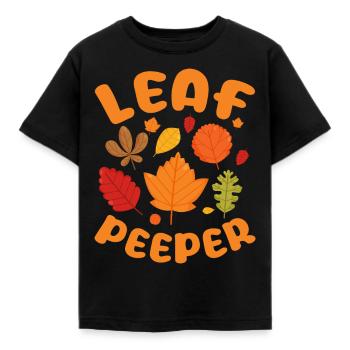Leaf Peeper feuilles d’automne Collector Leaf Peeping - T-shirt Enfant - noir - Devant - AI Model Kid Female (0cm)