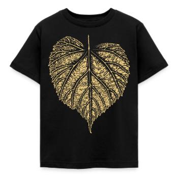 Feuille de tilleul / Feuille de tilleul - NATURE & Forêt - T-shirt Enfant - noir - Devant - AI Model Kid Female (0cm)