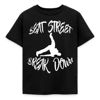 beat break breakdance bboy tshirt - Kids' T-Shirt - black - Front - AI Model Kid Female (0cm)